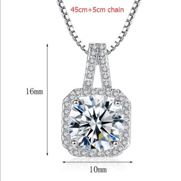 Elegant , 10K F, Silver CZ, 22 inch necklace - NEW - Picture 4 of 8